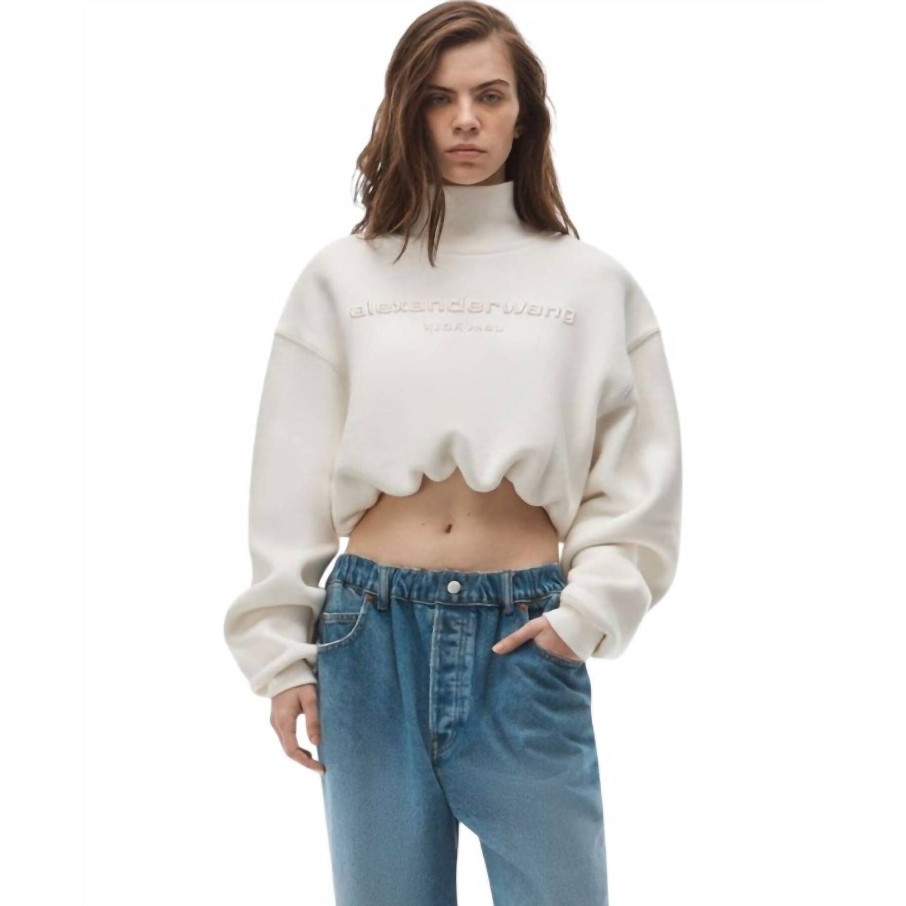 New Alexander Wang Signature Logo Sweatshirt In White